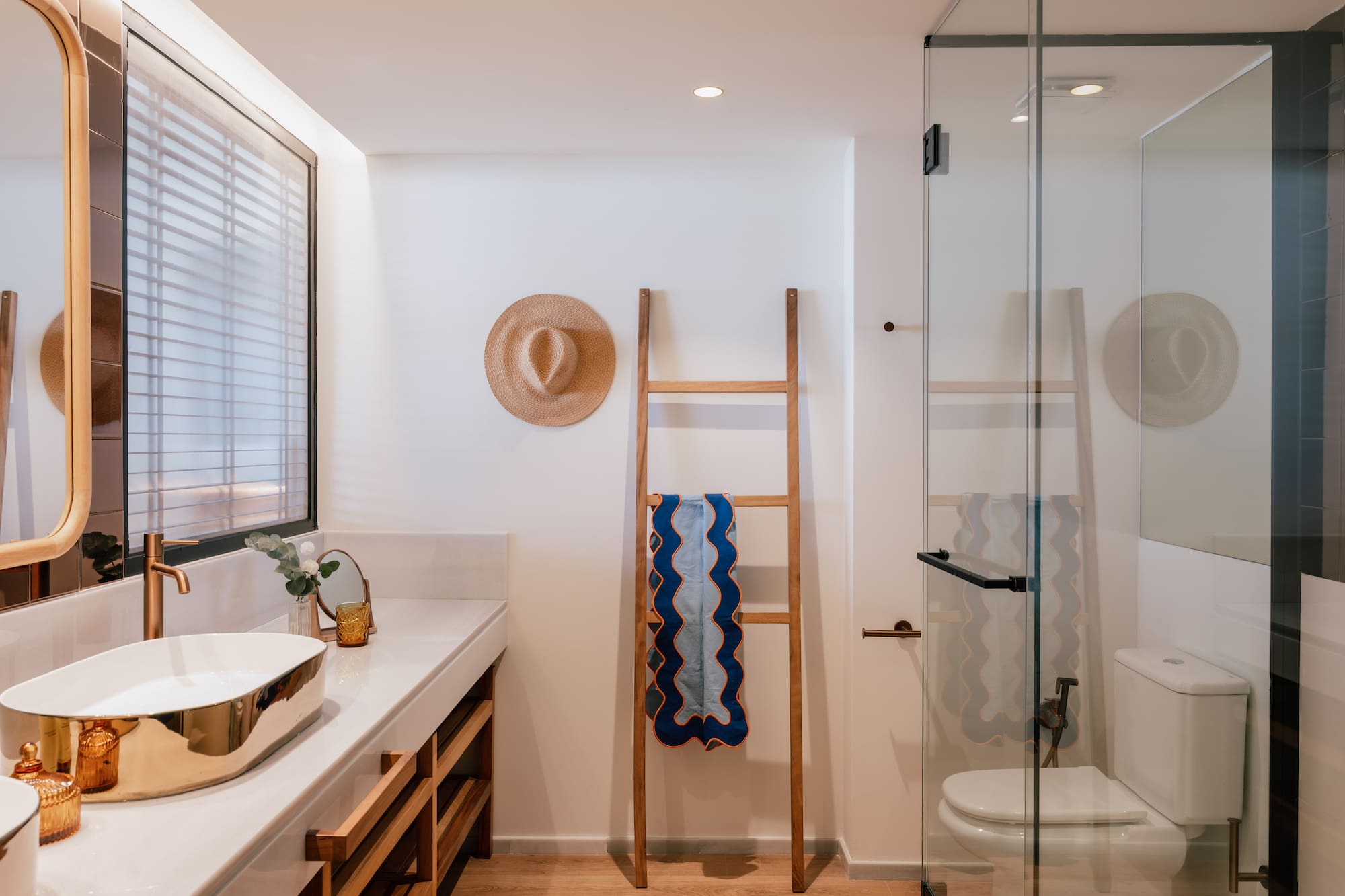 a bathroom with a sink and a shower
