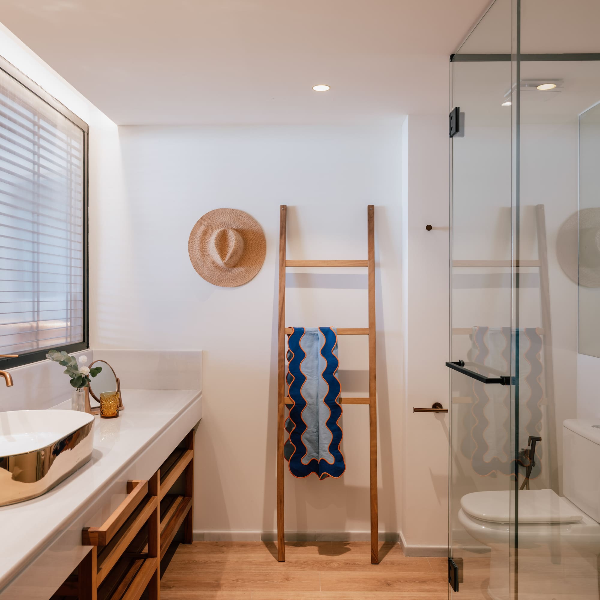 a bathroom with a sink and a shower
