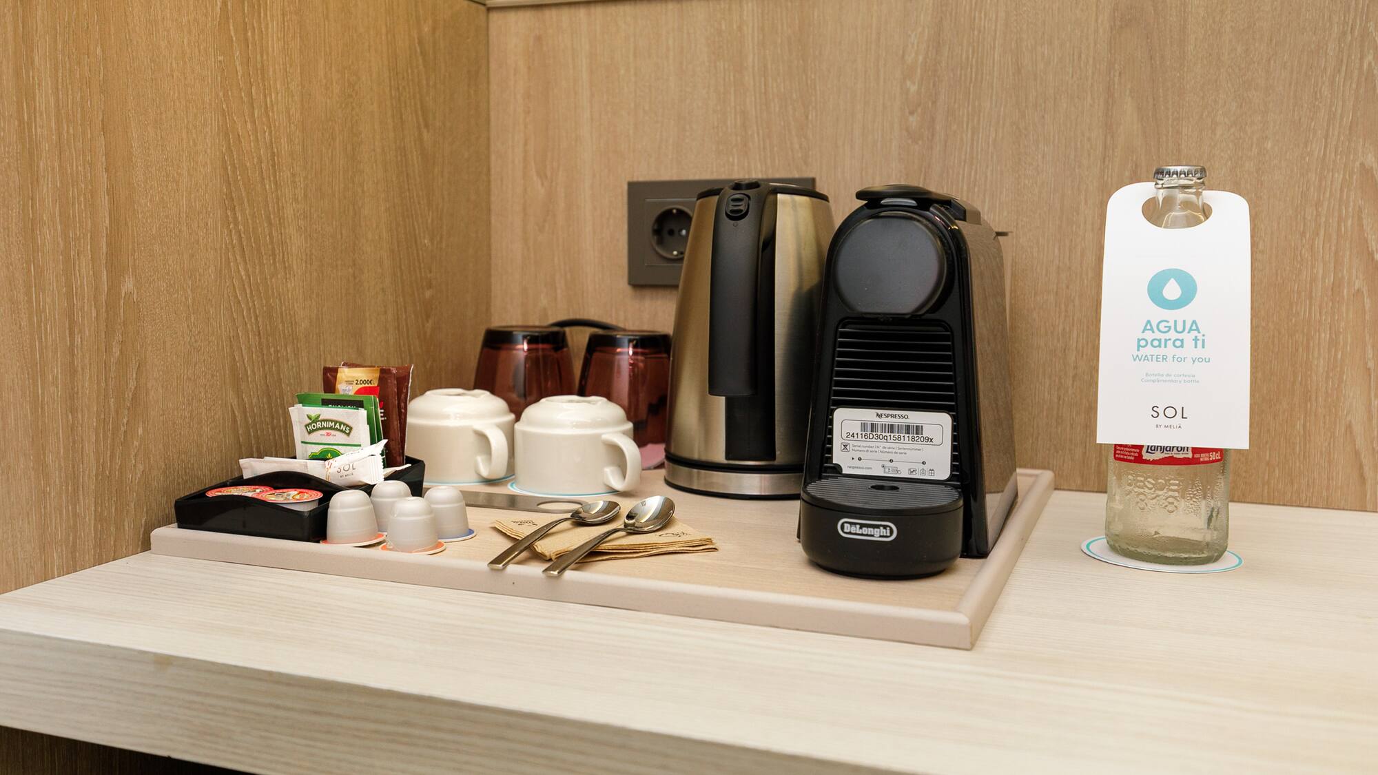 a coffee machine and other items on a counter