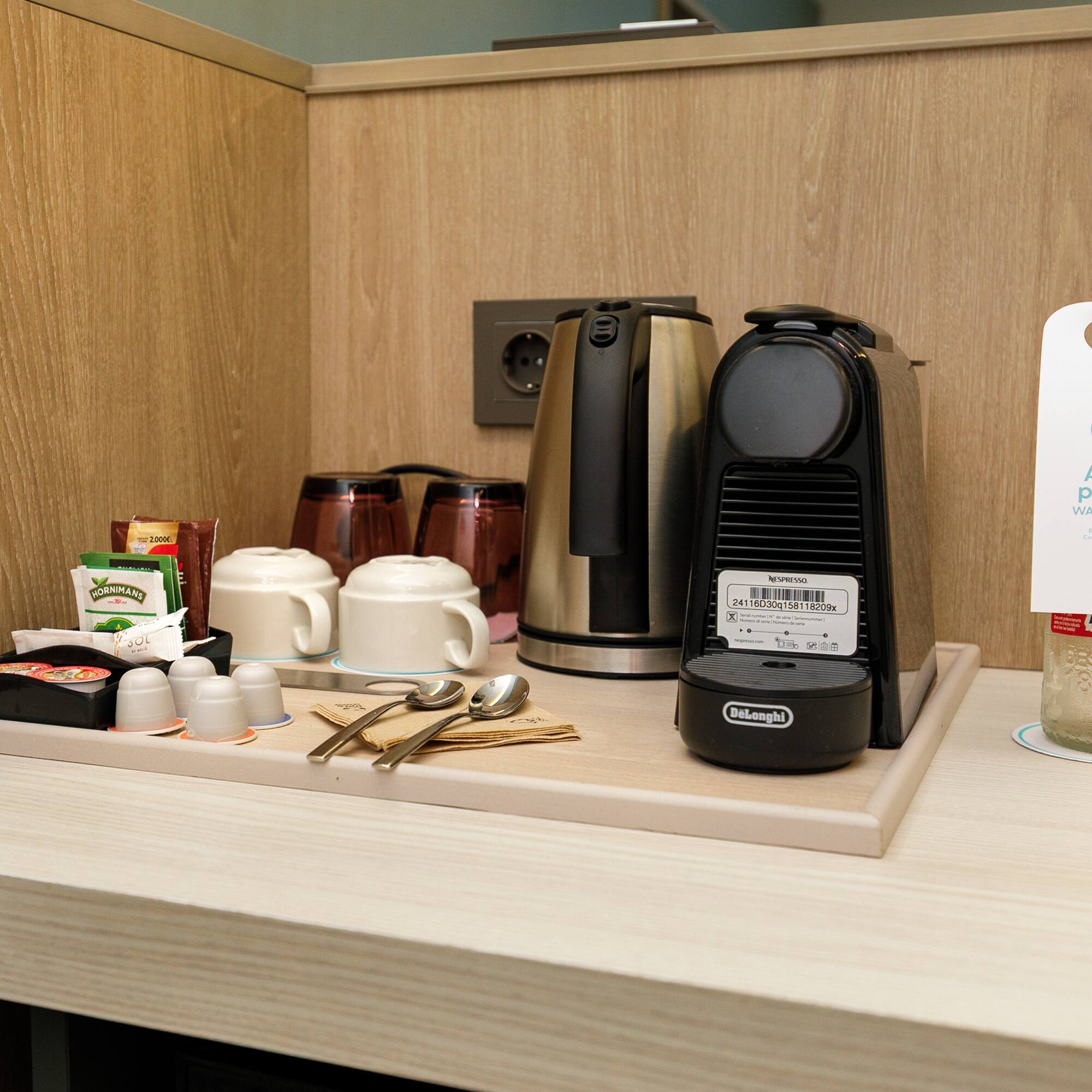 a coffee machine and other items on a counter