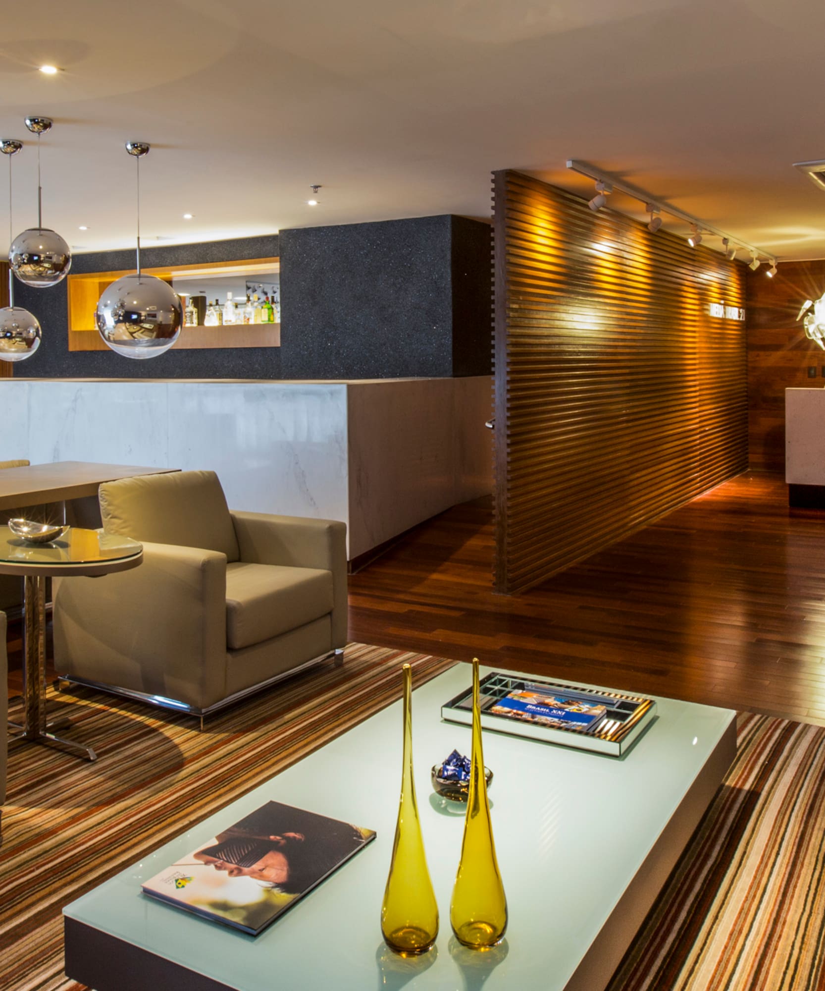 a room with a table and chairs