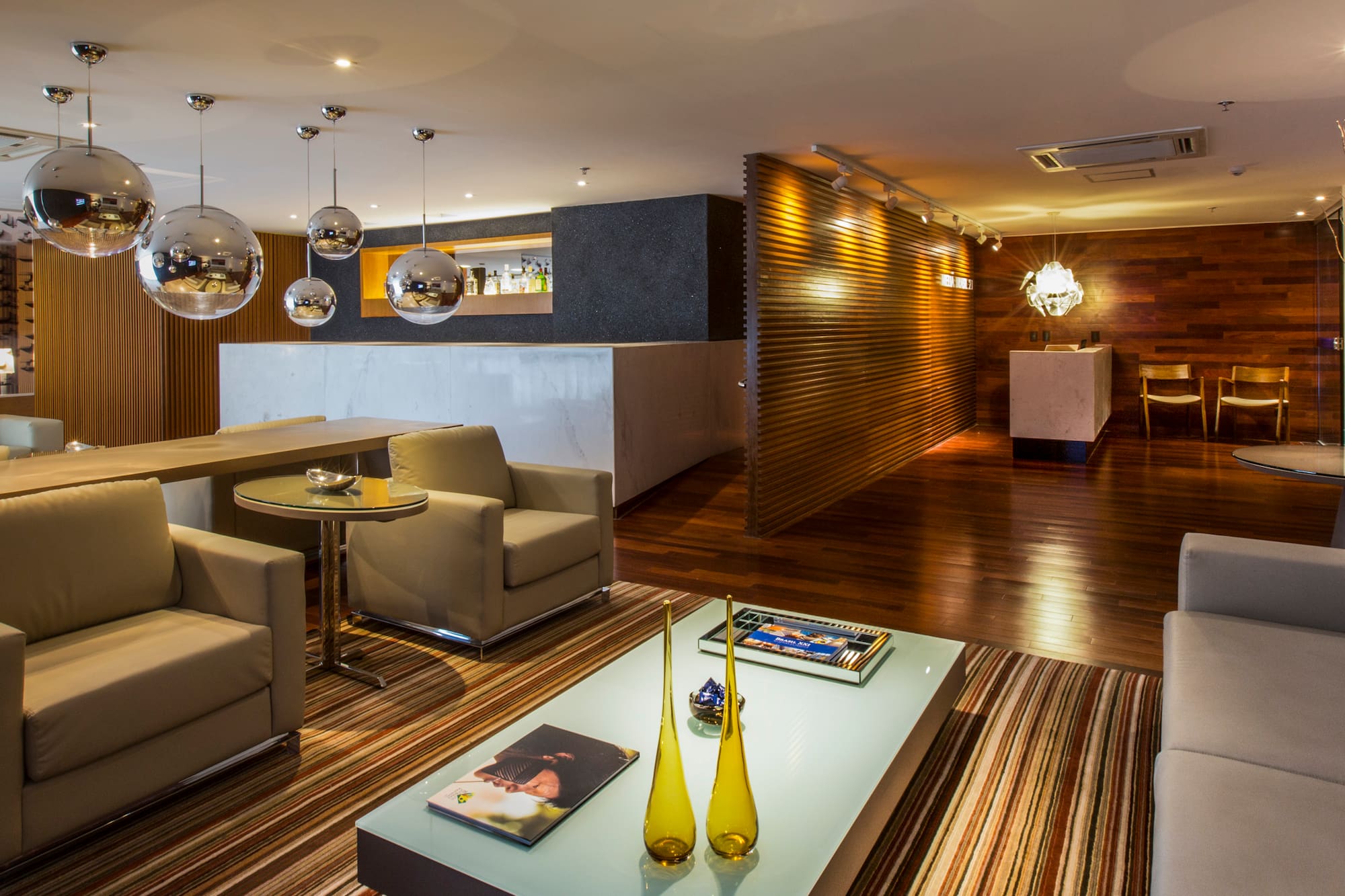 a room with a table and chairs