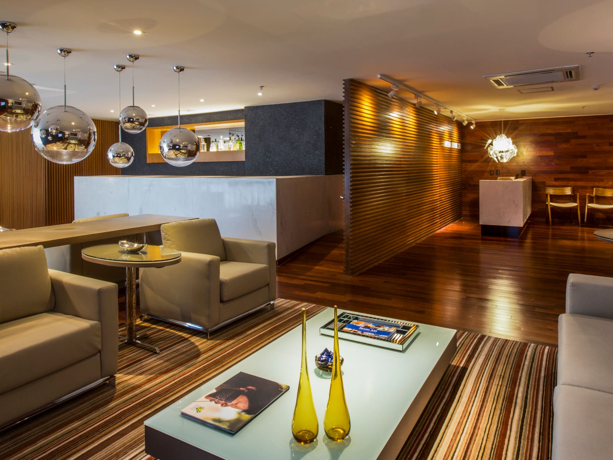 a room with a table and chairs