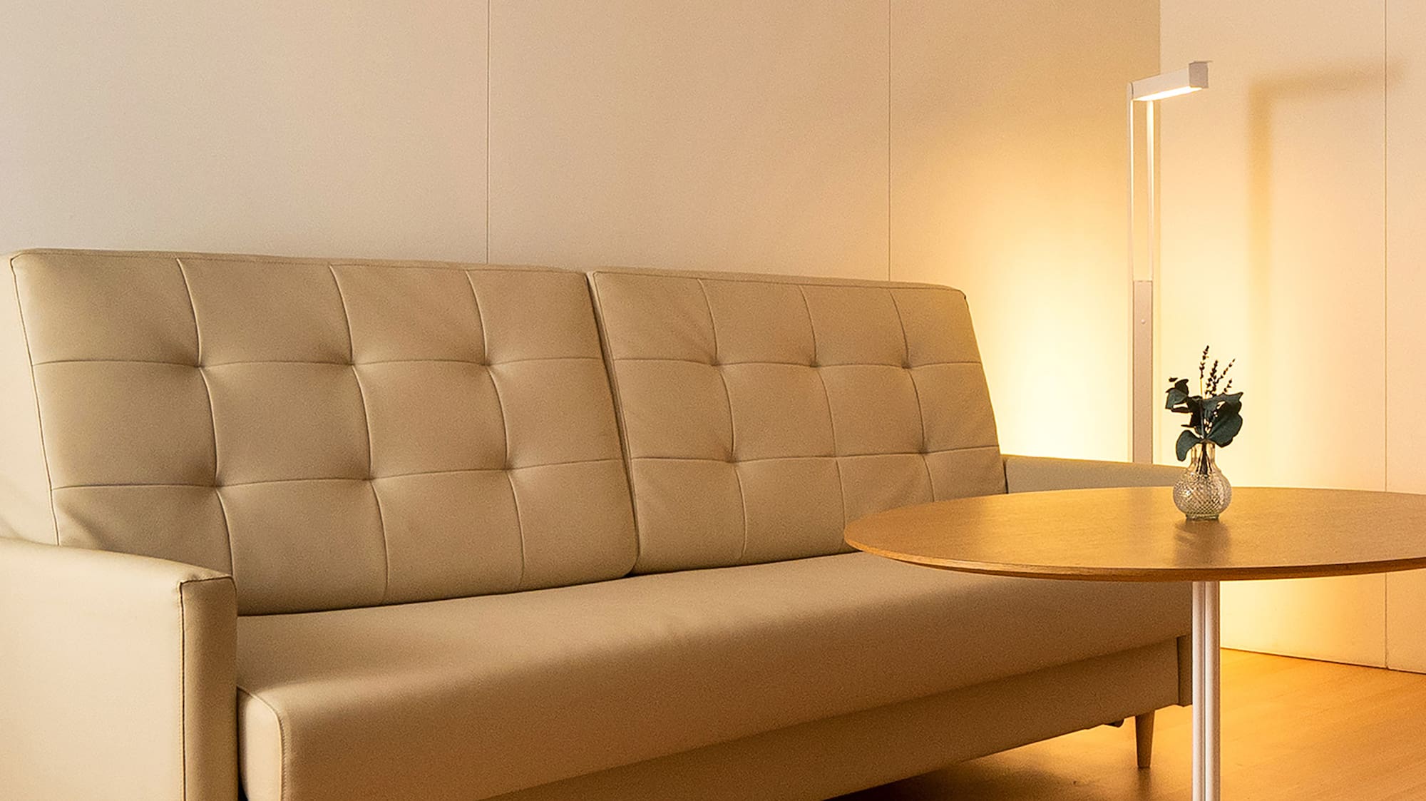 a couch and a table in a room