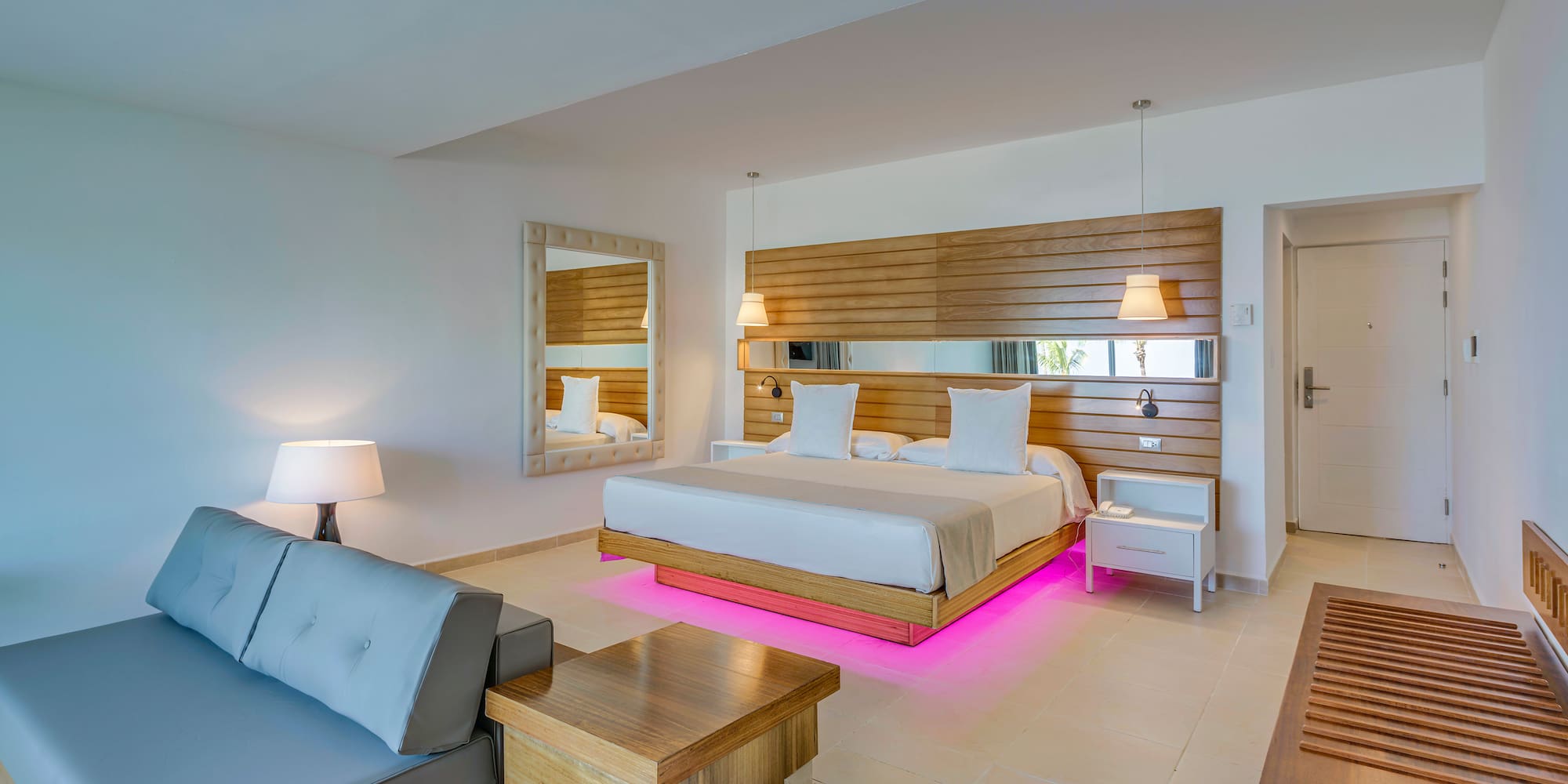 a room with a bed and a couch