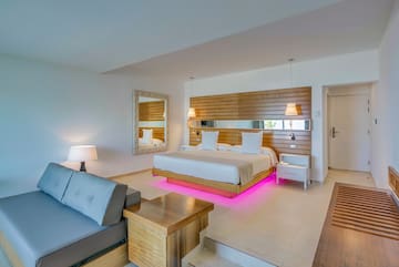 a room with a bed and a couch