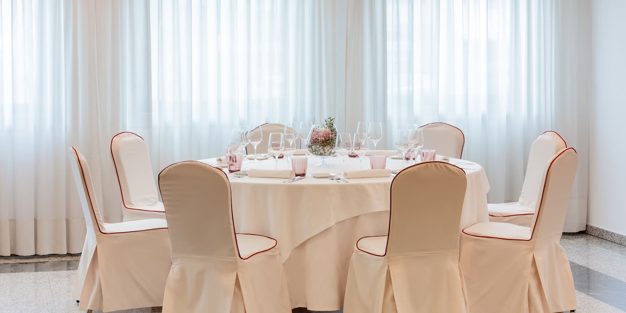 a table set up for a dinner party