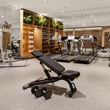 a gym with exercise equipment