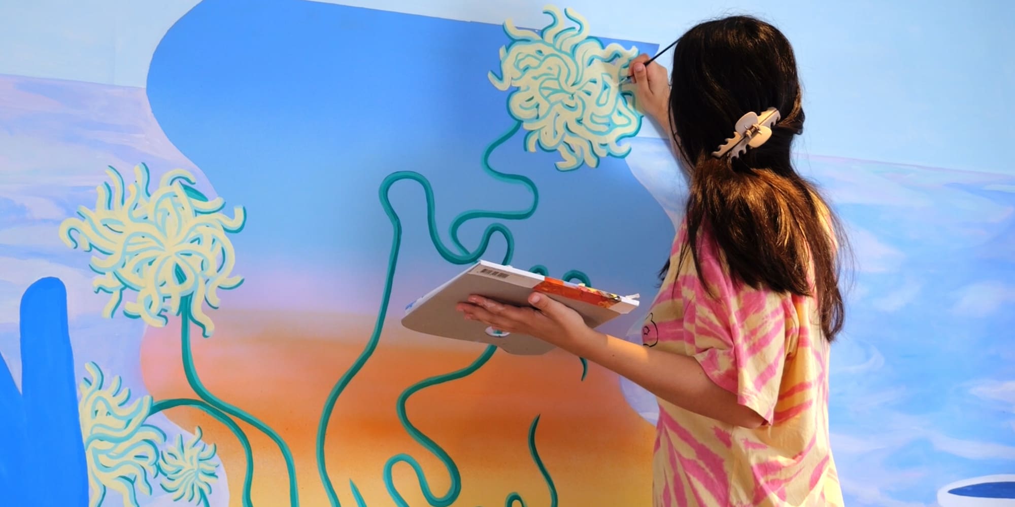 a white background with black and white clouds