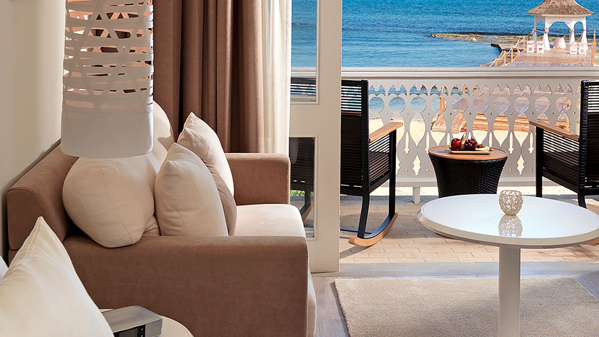 a room with a view of the ocean