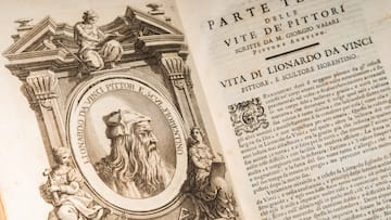 an open book with a picture of a man