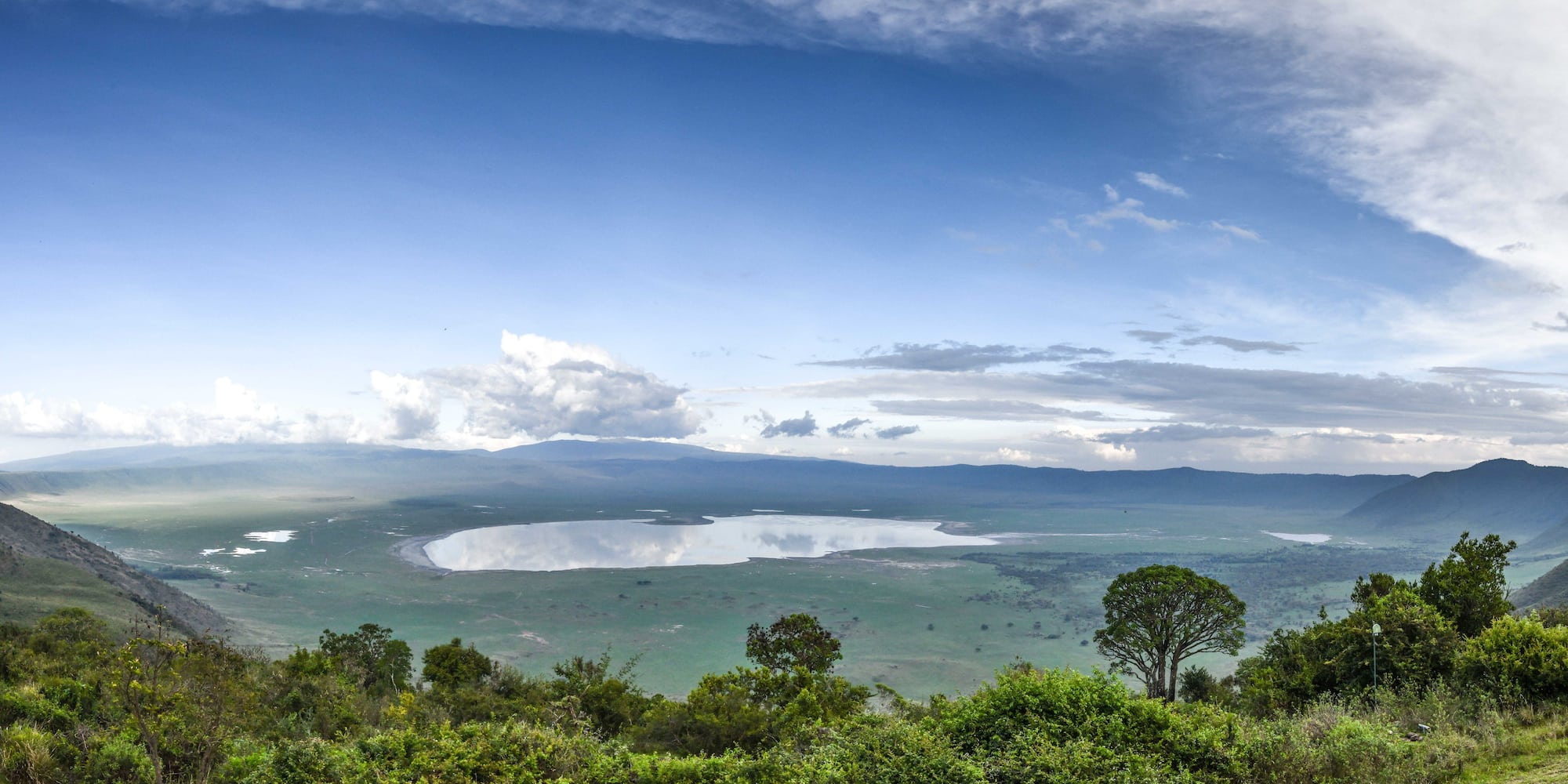 a landscape with a lake and trees