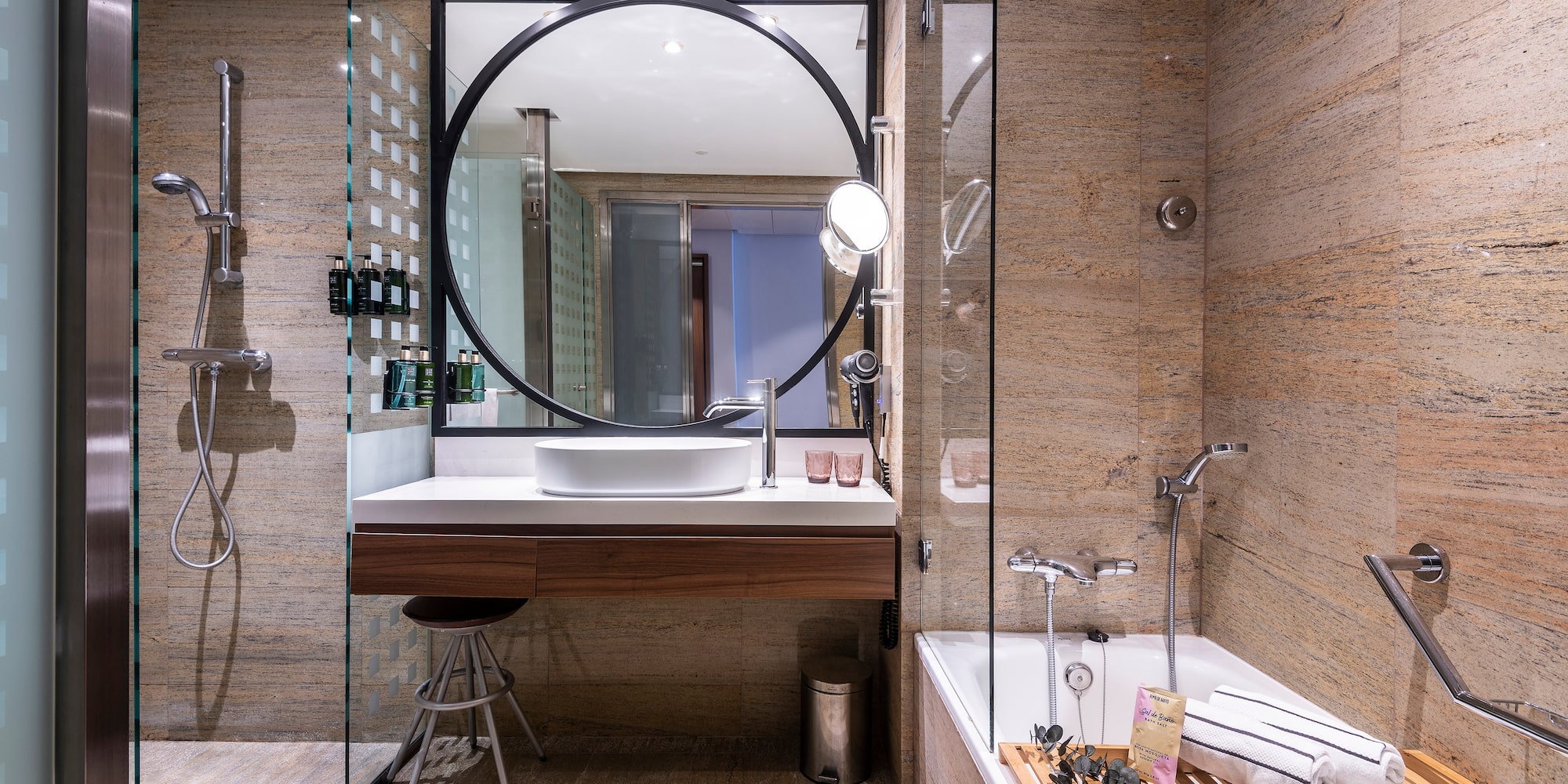 a bathroom with a sink and tub