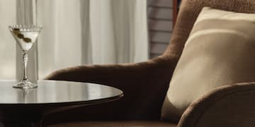 a martini glass on a table