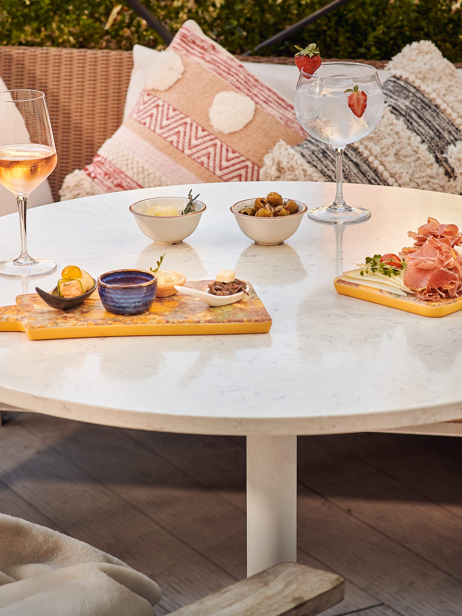 a table with food on it