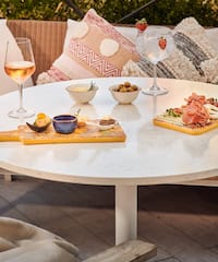 a table with food on it