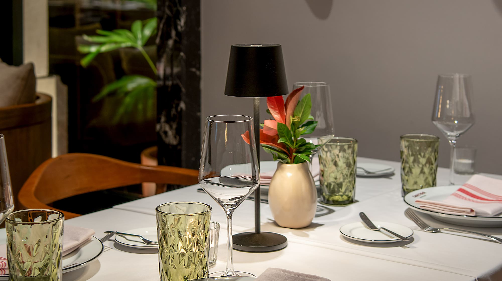 a table set for a dinner party