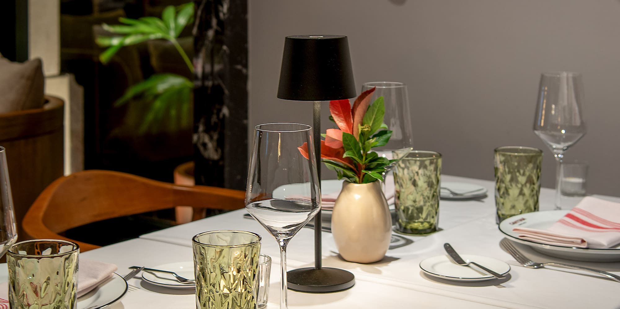 a table set for a dinner party