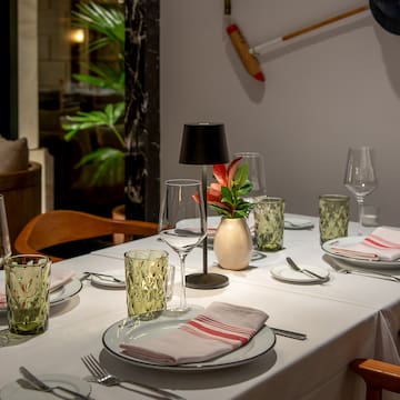 a table set for a dinner party