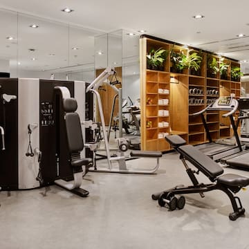 a gym with exercise equipment