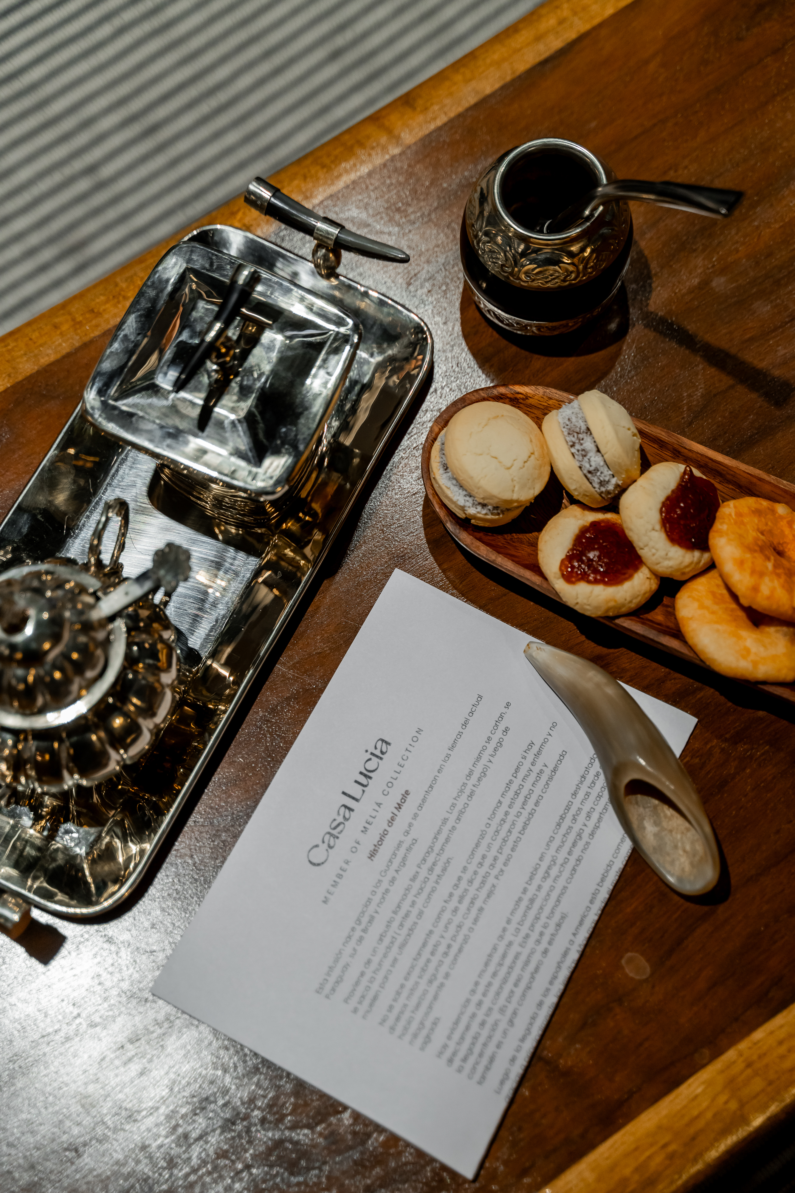 a tray of cookies and a paper on a table