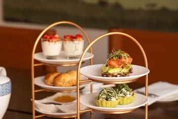 a tray of food on a table