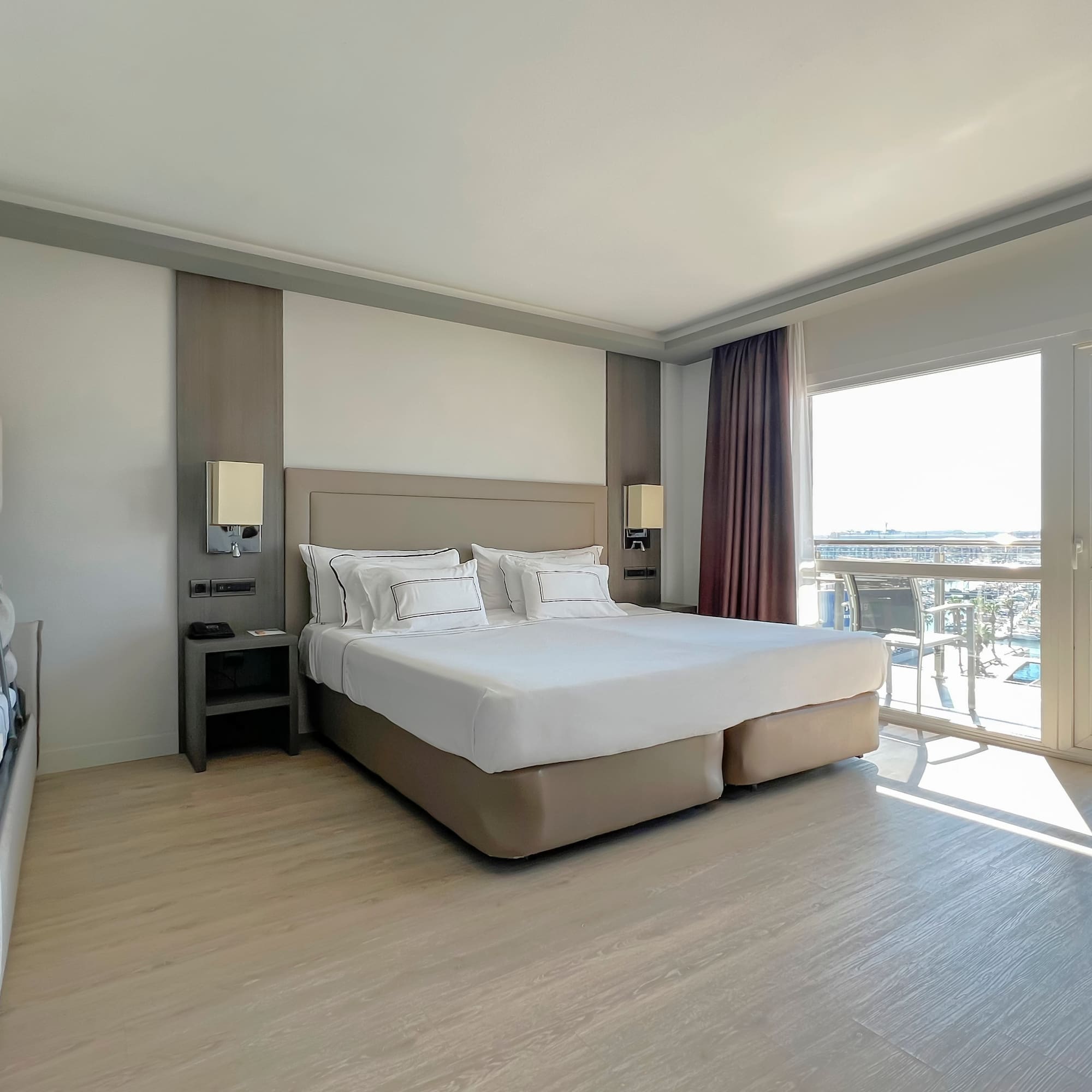 a room with a bed and a window