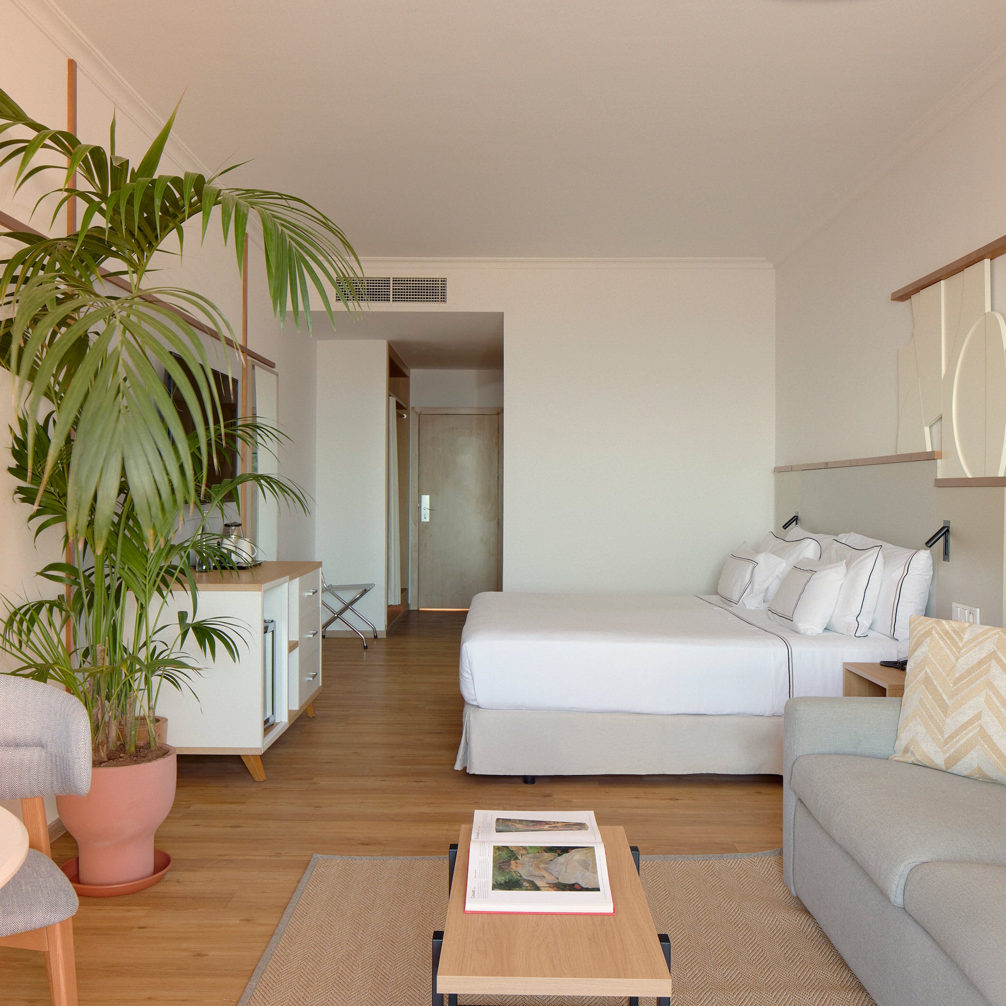 a room with a bed and a couch