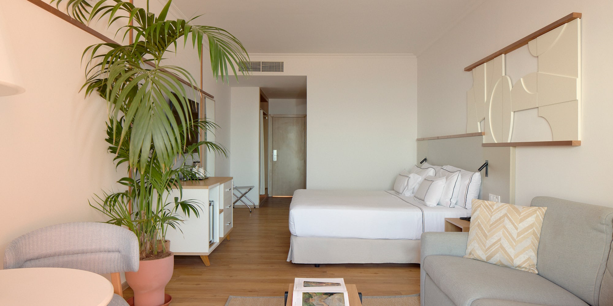 a room with a bed and a couch