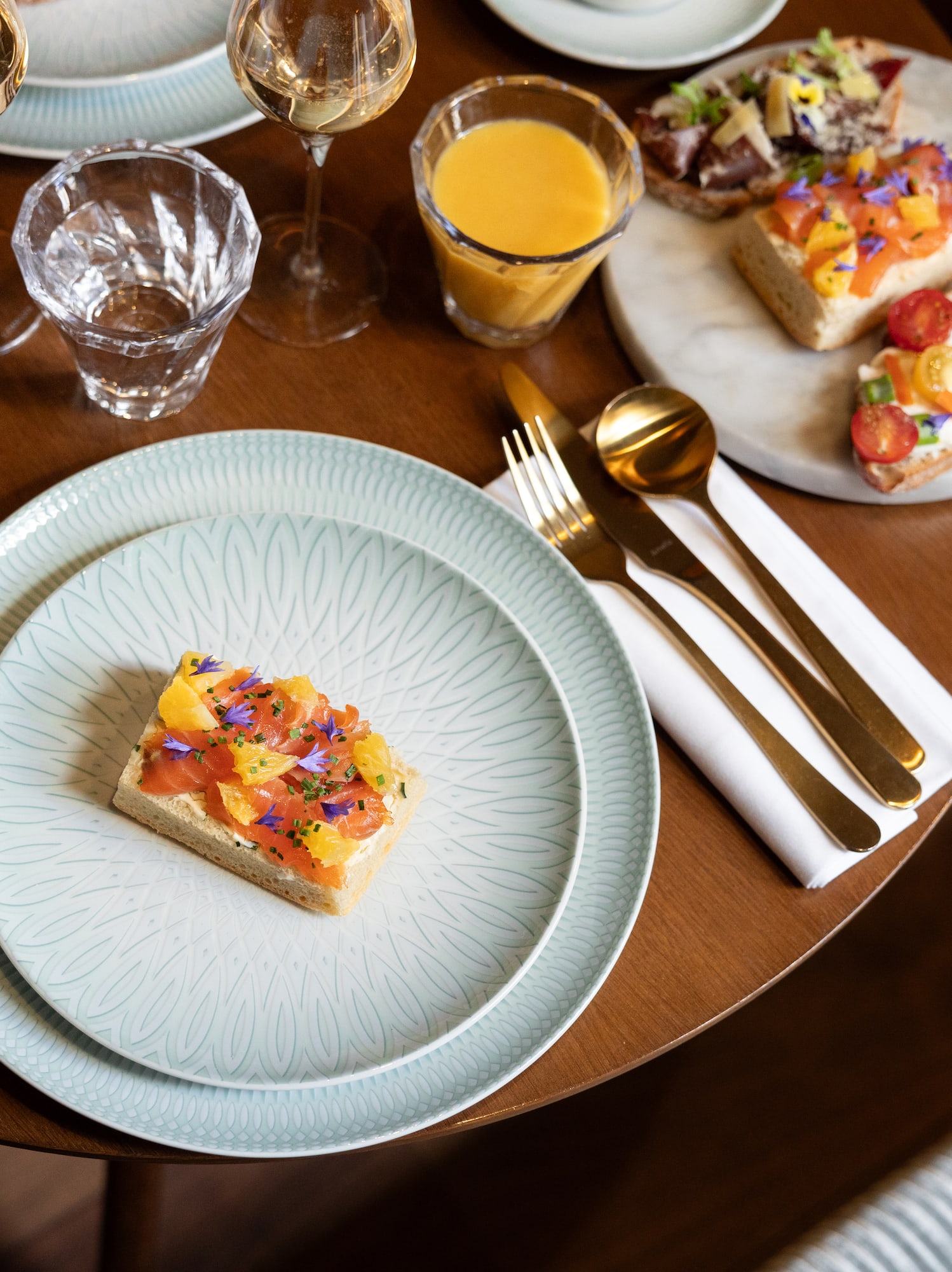 a plate of food on a table