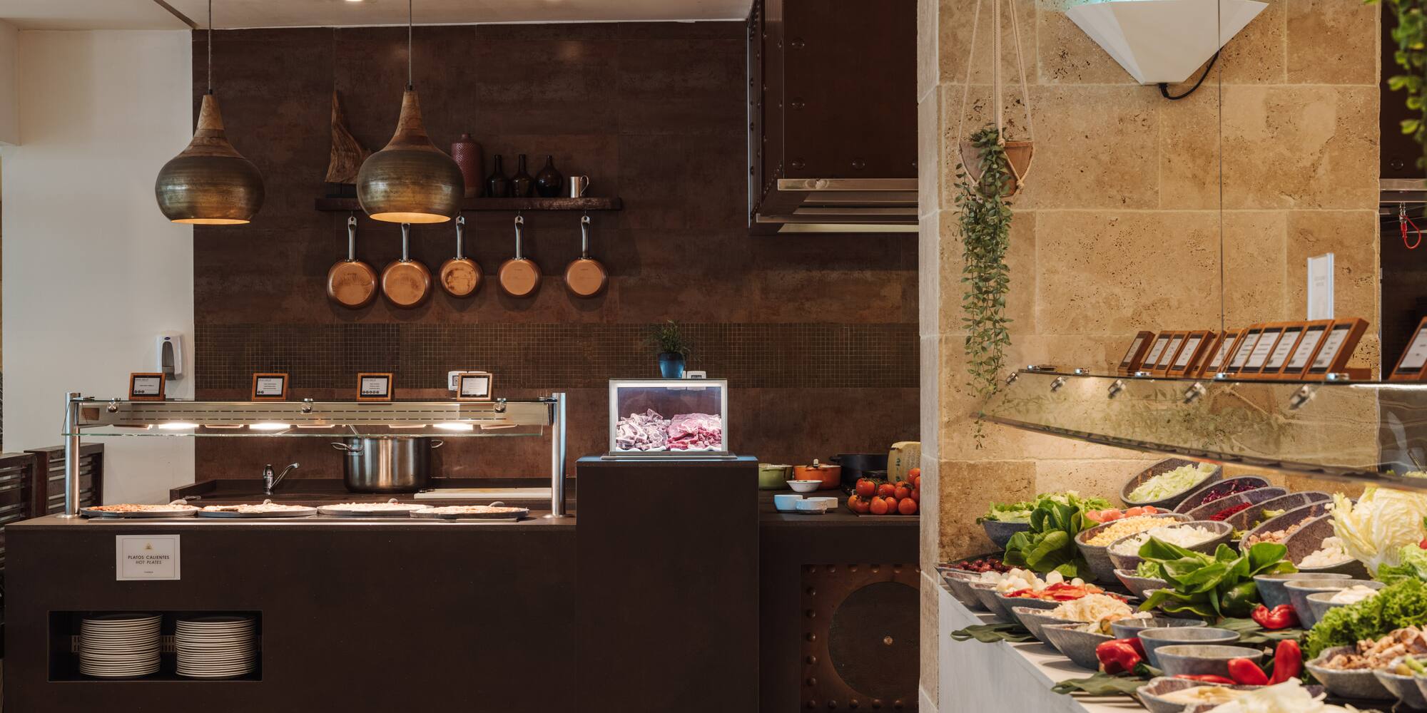 a kitchen with food on the counter