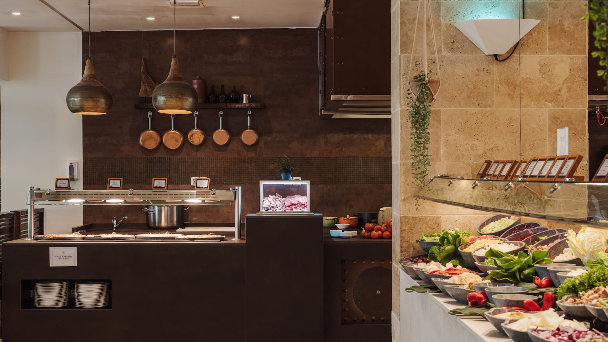 a kitchen with food on the counter