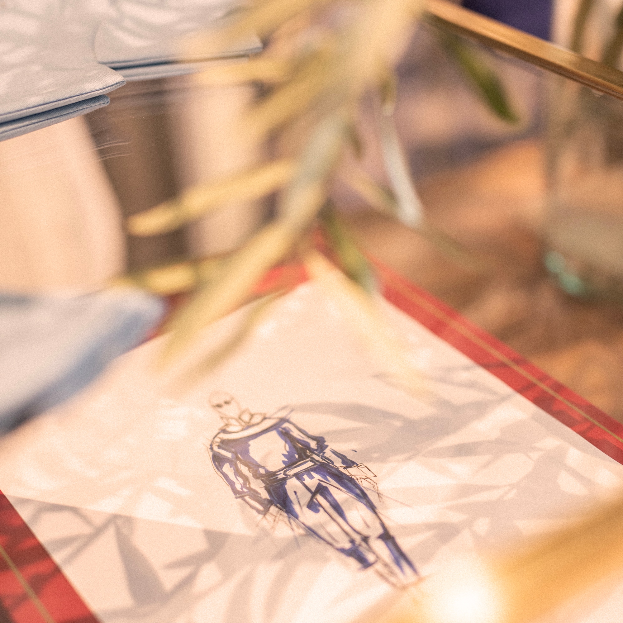 a drawing of a man on a paper