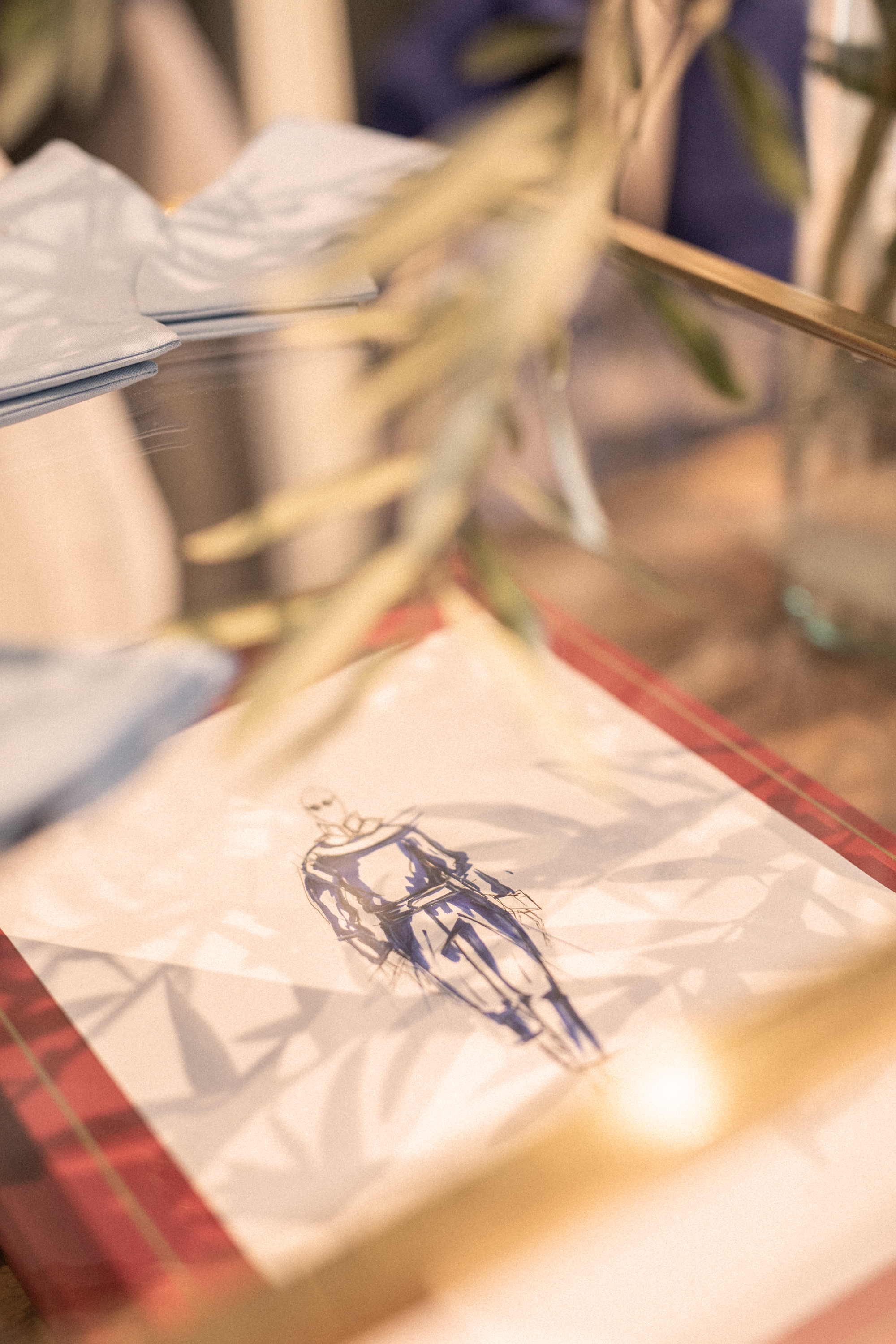 a drawing of a man on a paper