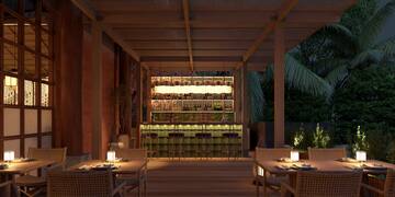 a restaurant with tables and chairs