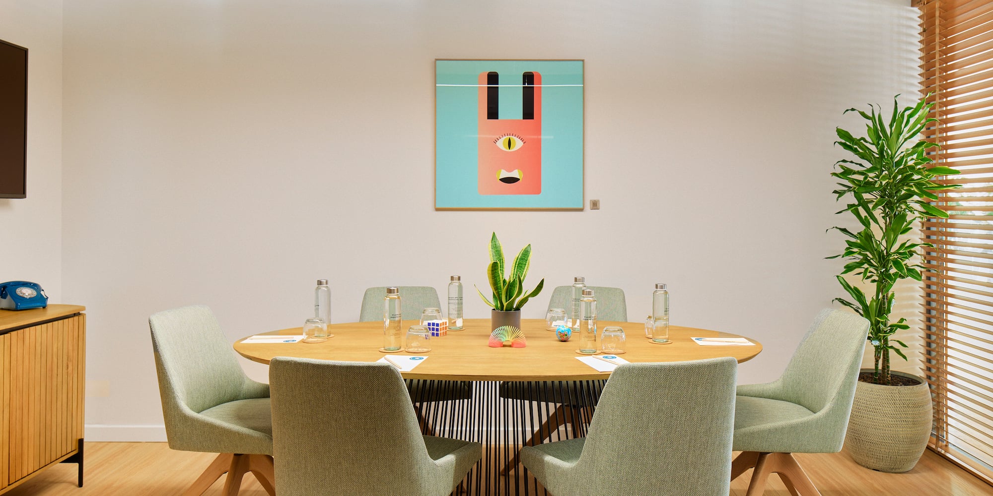 a table with chairs around it