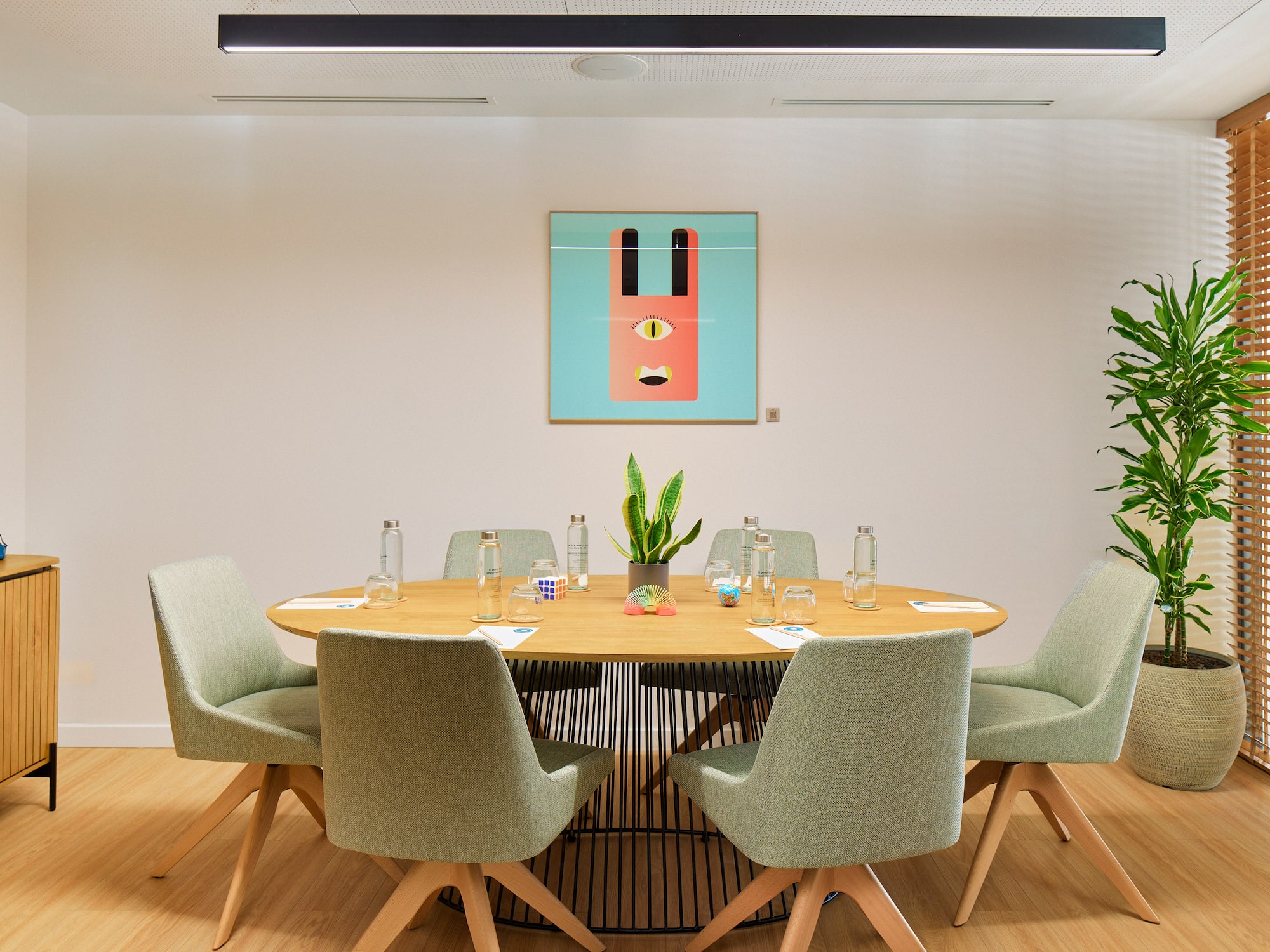 a table with chairs around it