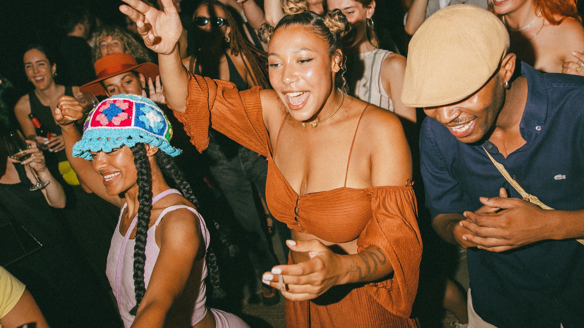 a group of people dancing