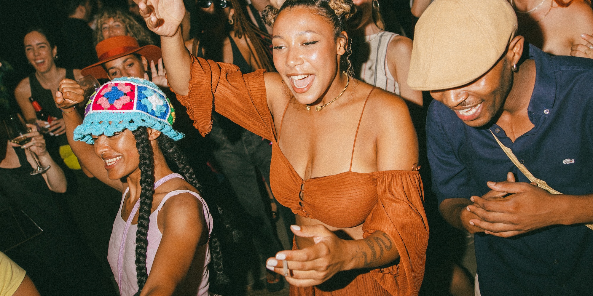 a group of people dancing