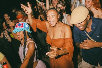 a group of people dancing