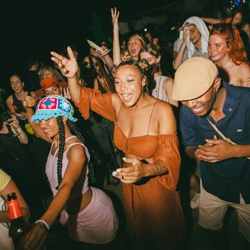 a group of people dancing