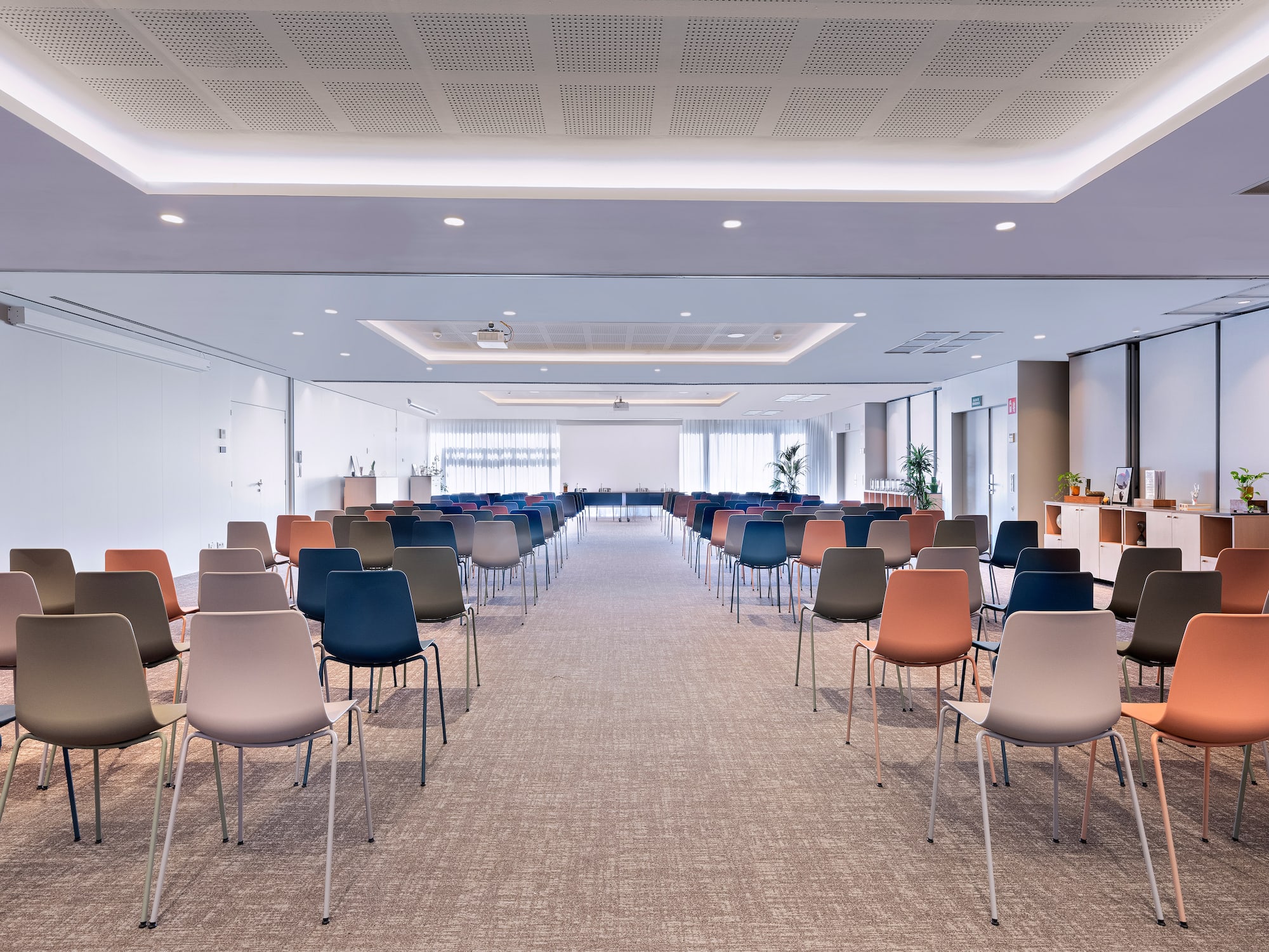 a room with many chairs