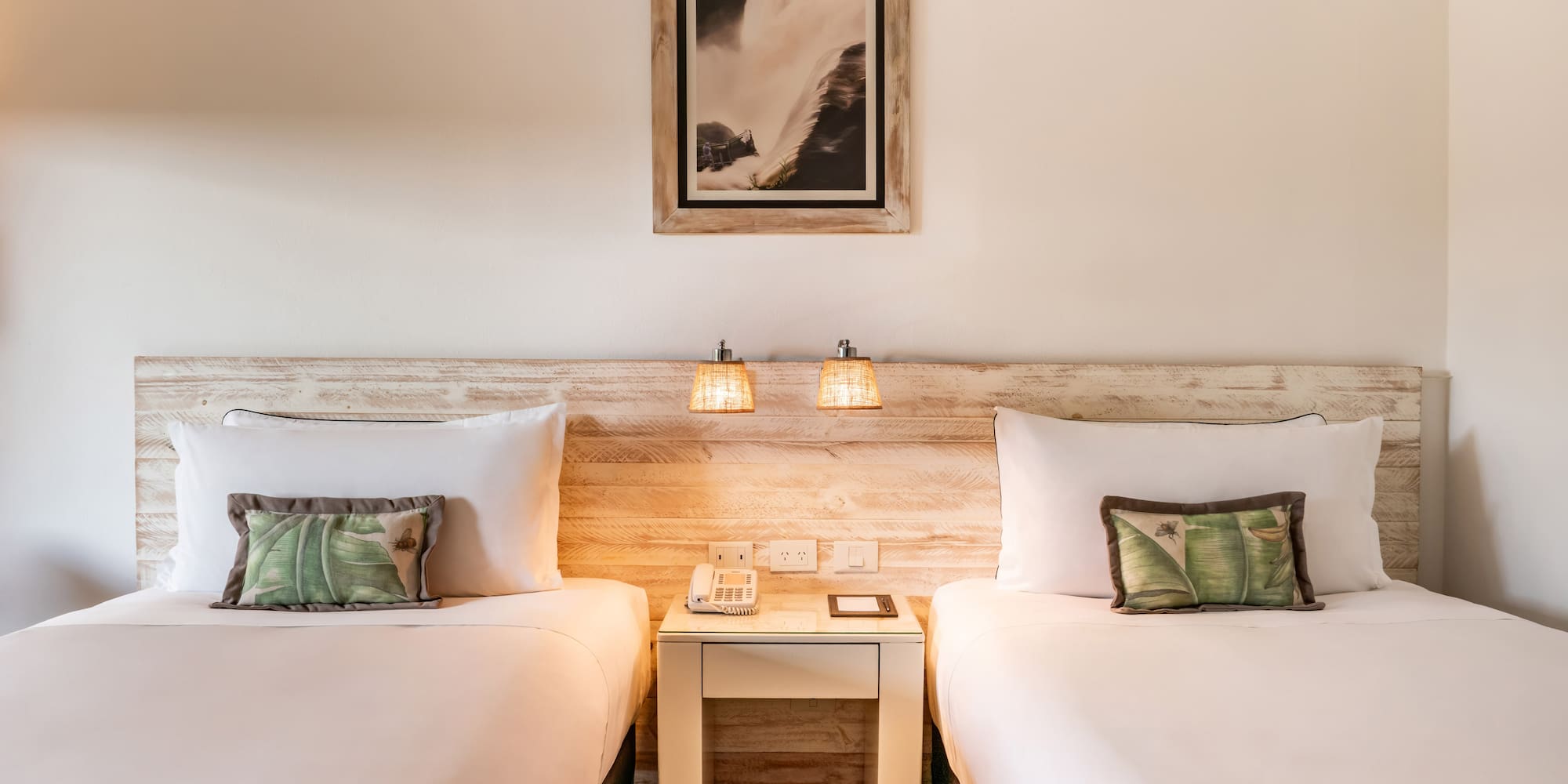 two beds next to each other