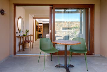 a table and chairs in a room