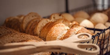 a basket of sliced bread