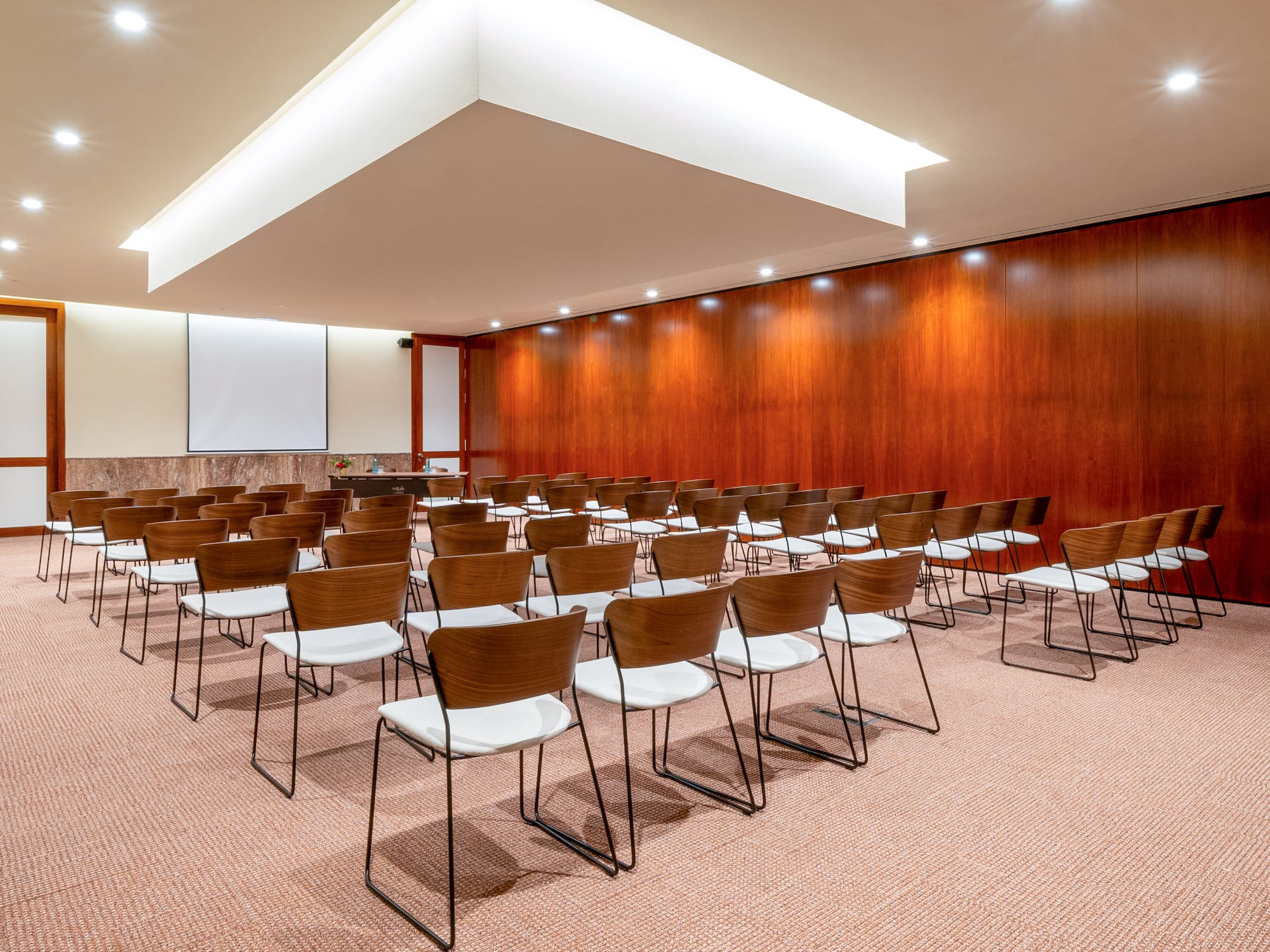 a room with many chairs