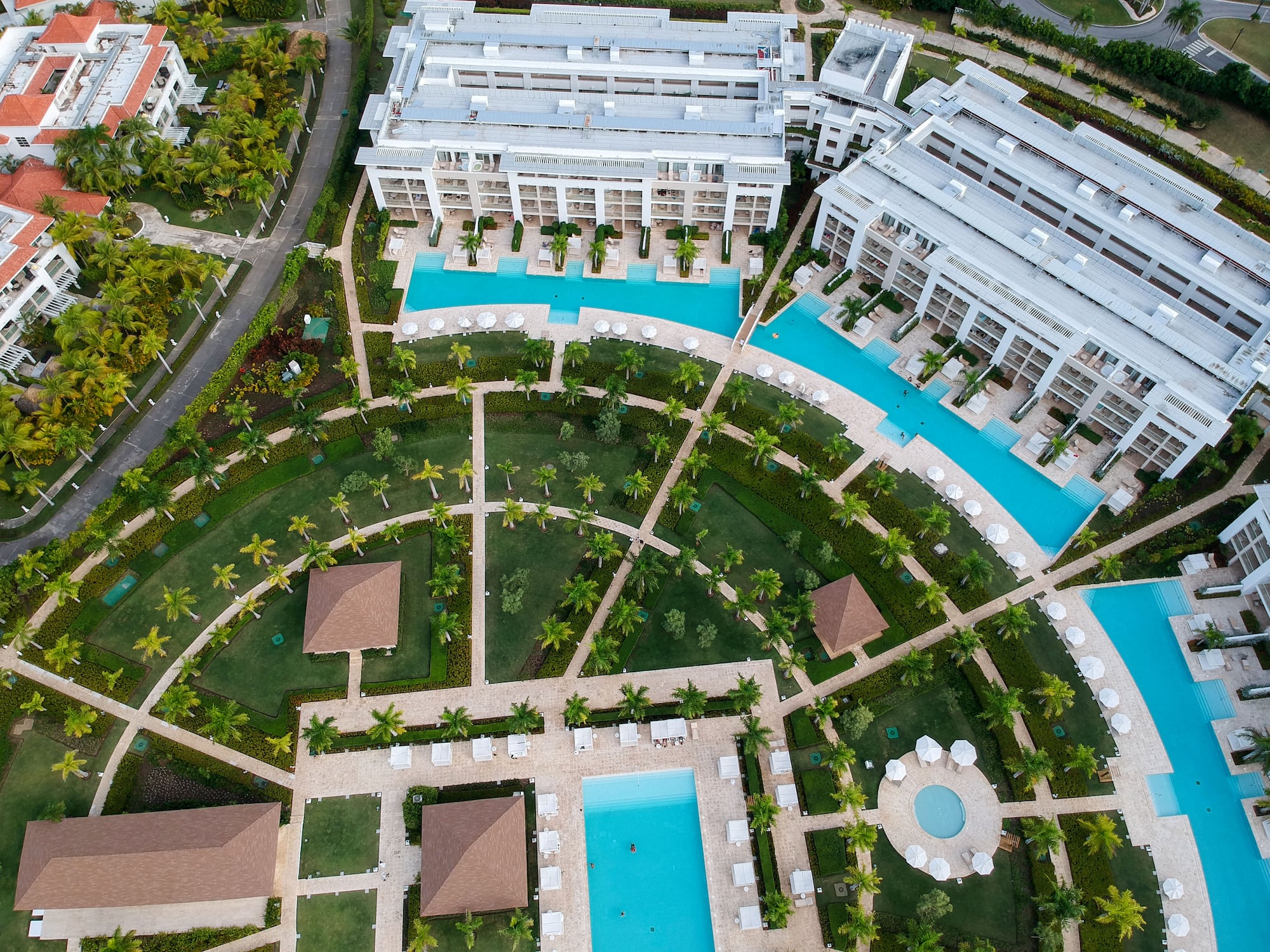 a aerial view of a resort