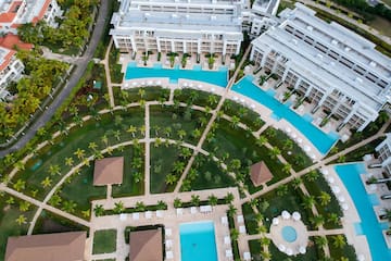a aerial view of a resort