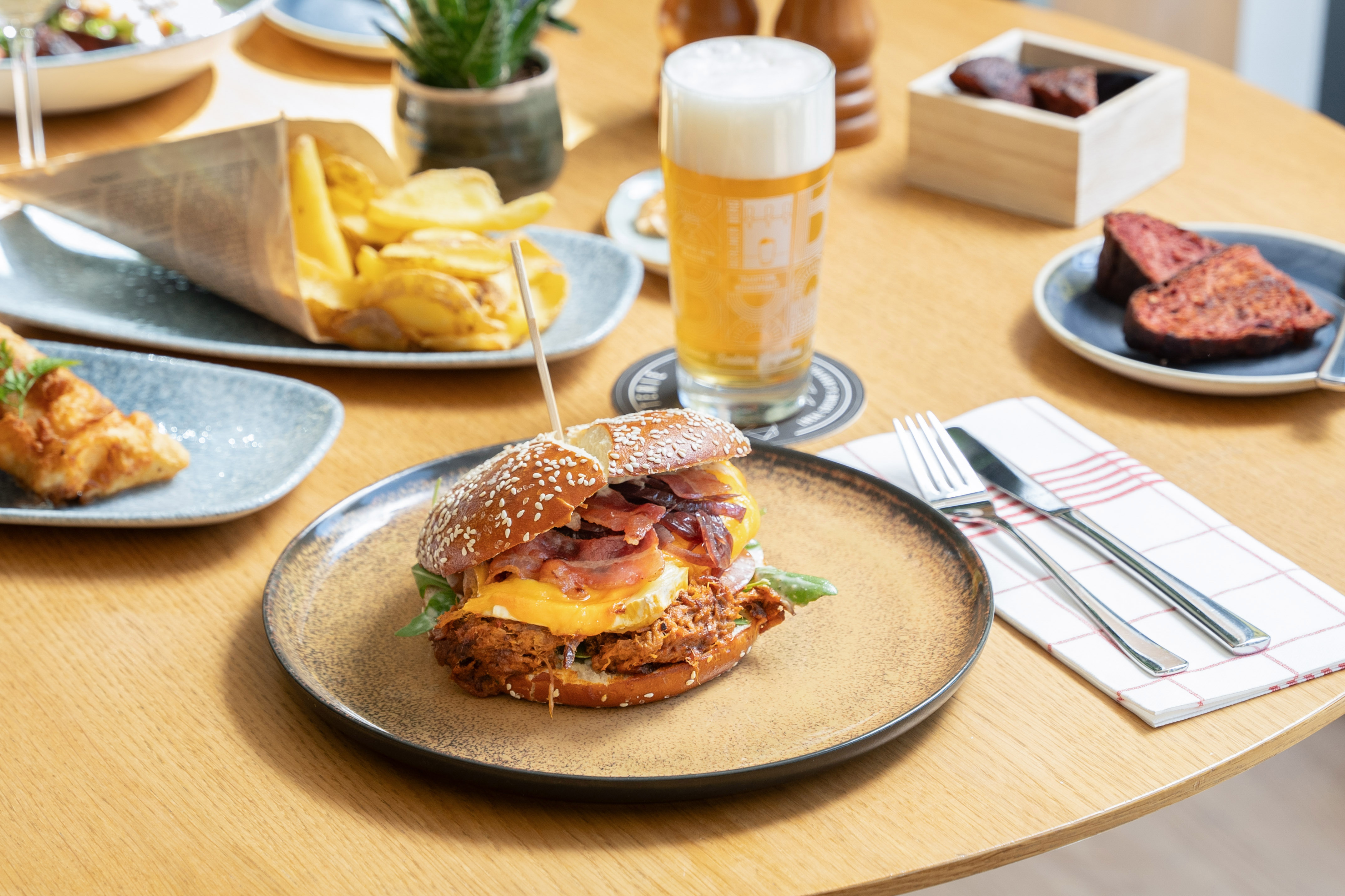 a plate of food on a table