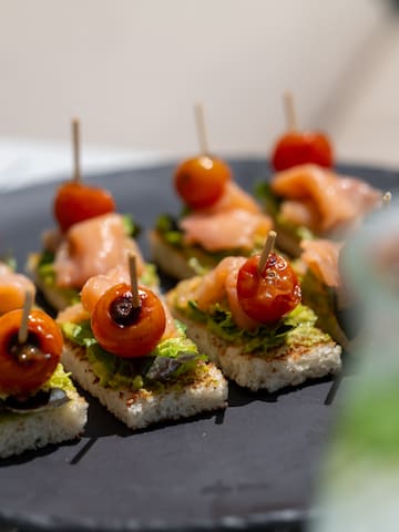 a plate of food on a table